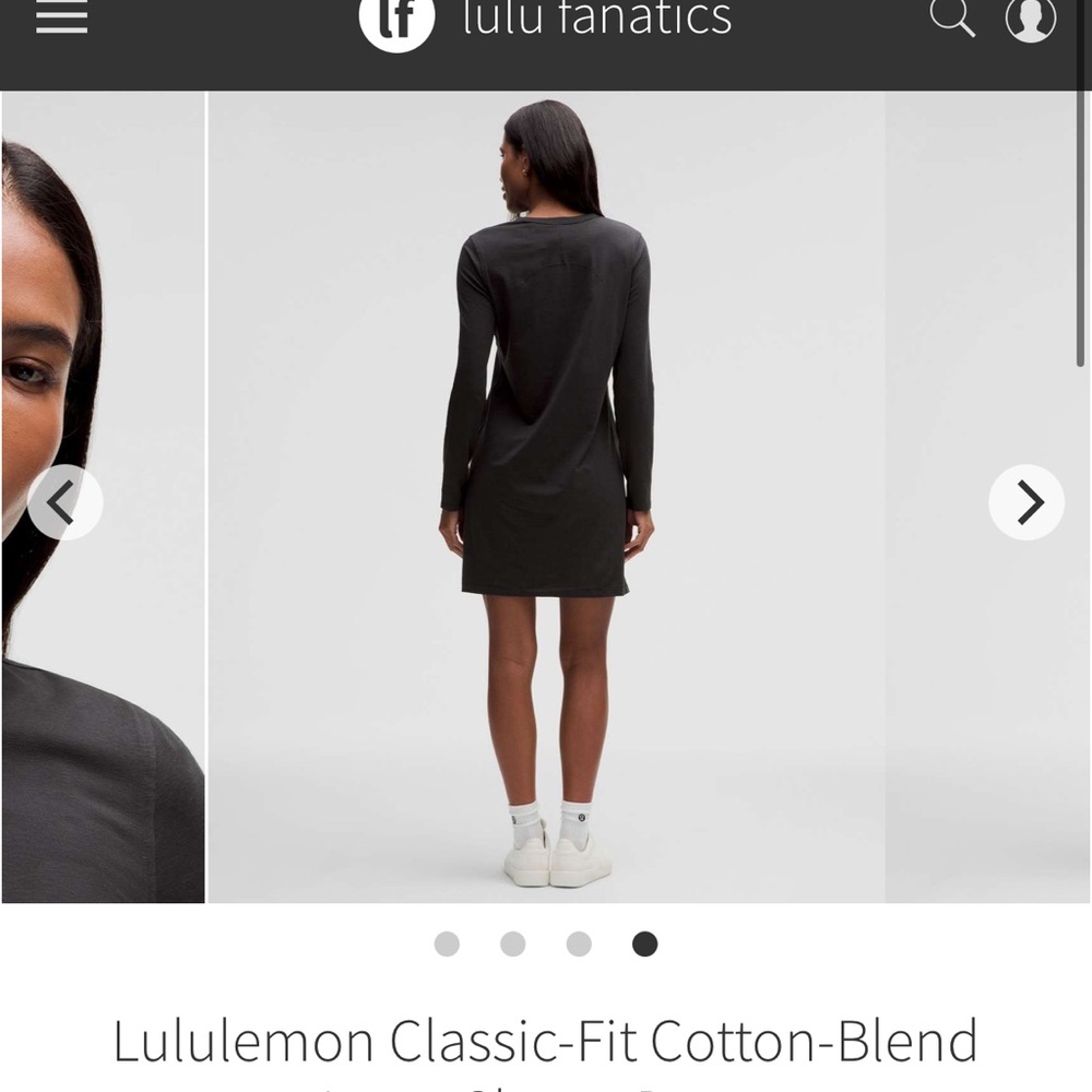 Lululemon Classic-Fit Cotton-Blend Long-Sleeve Dress
Black NWT size 4